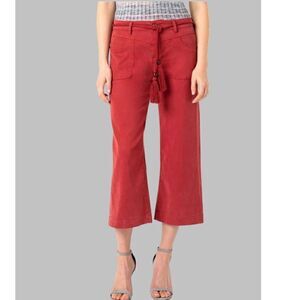 LIVERPOOL JEANS Wide Leg Capri Pants in Burnt Red Size 8